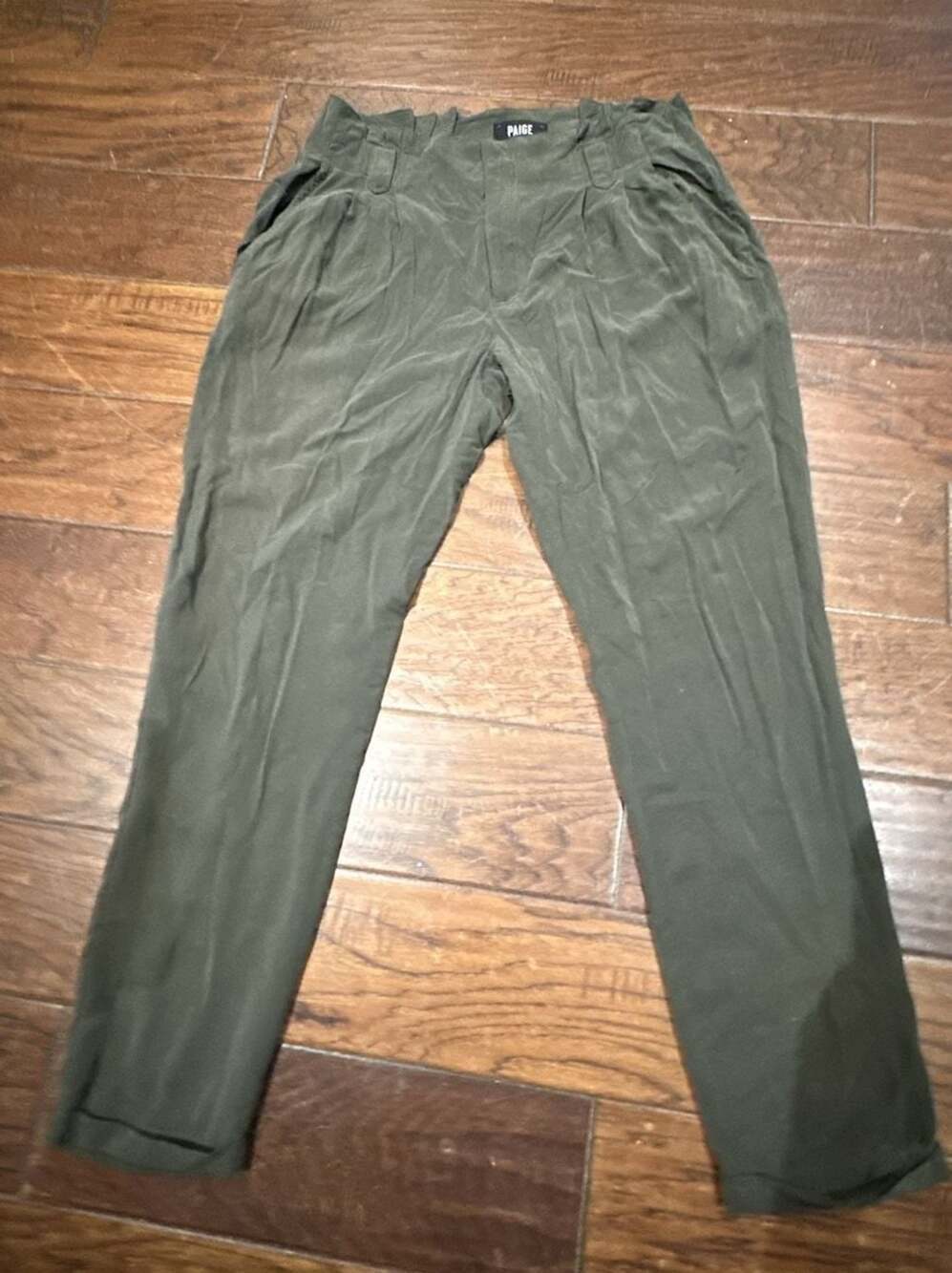 PAIGE Women's Olive Green Trousers Size 6‎